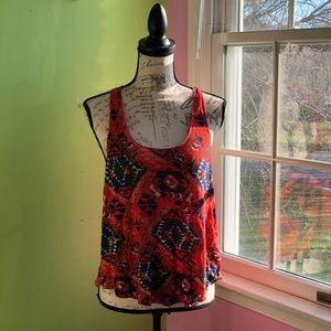 Orange and blue tank top